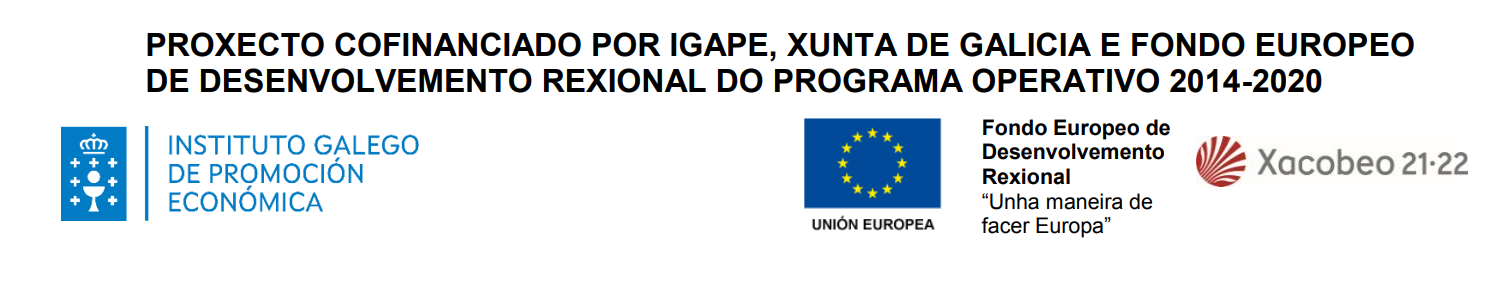 Proxecto cofinanciado por IGAPE, Xunta de Galicia e Fondo Europeo de Desenvolvemento Rexional do programa operativo 2014-2020